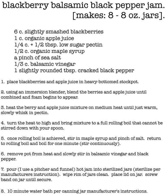 blackberry balsamic black pepper jam. - cultivate + forage + educate